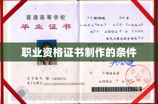 通川职业资格证书制作的条件