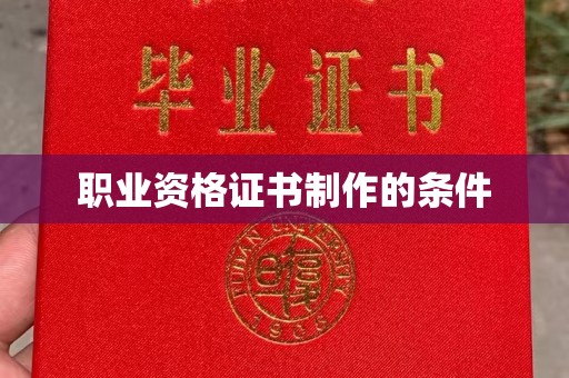 通川职业资格证书制作的条件