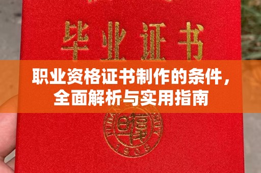 通川职业资格证书制作的条件，全面解析与实用指南
